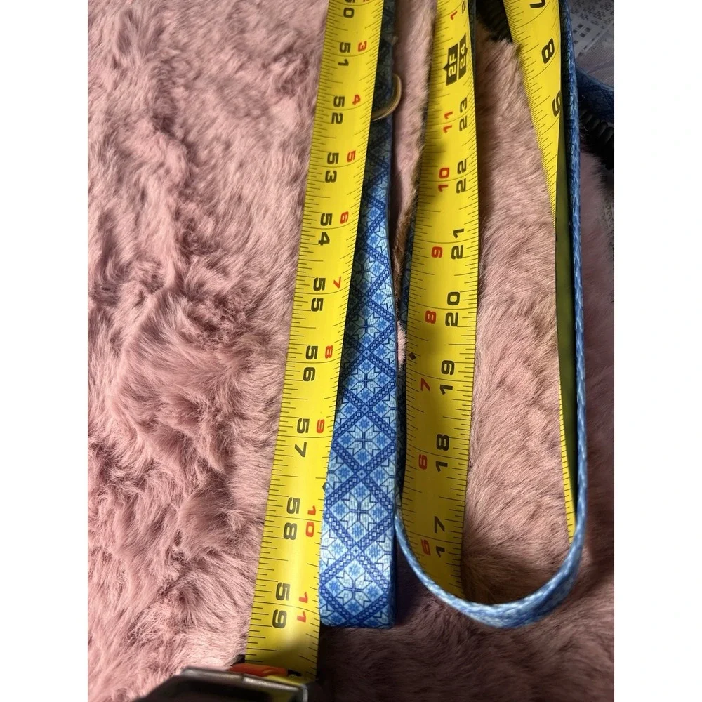 SMALL Moonpet Dog Collar with Leash & Airtag Holder‎ Case Set, Blue Lattice New